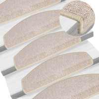 Produktbild för Trappmattor 30 st 65x24x4 cm Taupe halvrunda stora