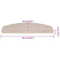 Produktbild för Trappmattor 30 st 65x24x4 cm Taupe halvrunda stora