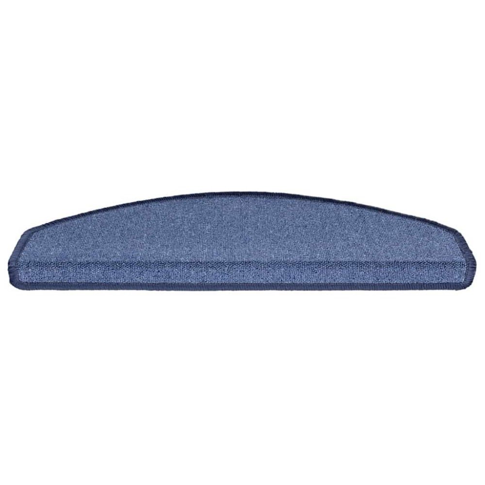 Produktbild för Trappmattor 30 st 65x24x4 cm blå halvrunda stora