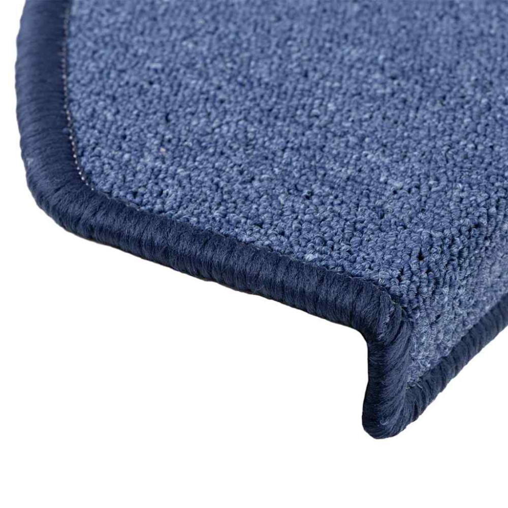 Produktbild för Trappmattor 30 st 65x24x4 cm blå halvrunda stora