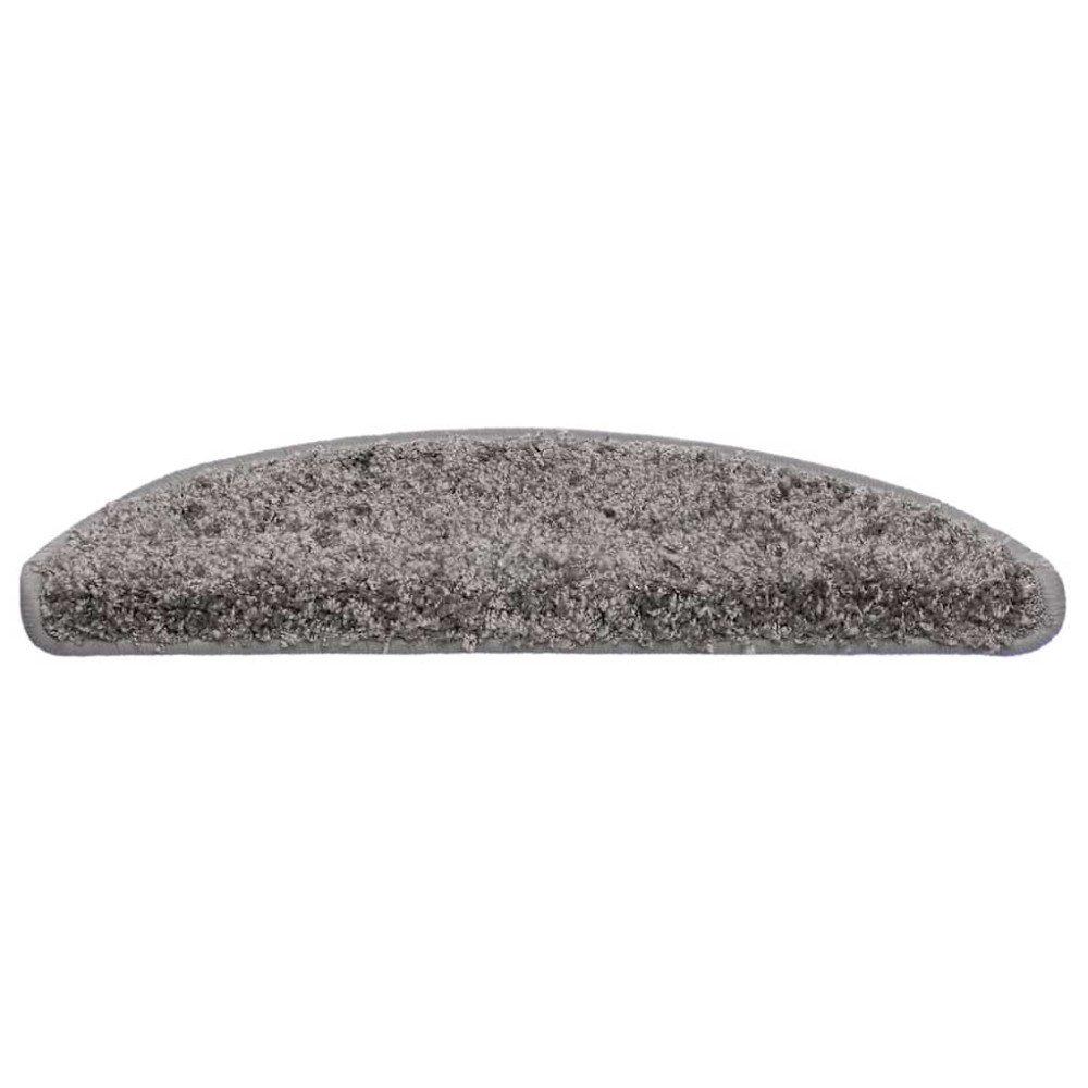 Produktbild för Trappmattor 30 st 56x17x3 cm grå halvrunda