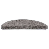 Produktbild för Trappmattor 30 st 56x17x3 cm grå halvrunda