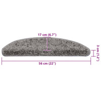 Produktbild för Trappmattor 30 st 56x17x3 cm grå halvrunda