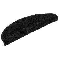 Produktbild för Trappmattor 30 st 56x17x3 cm svarta halvrunda