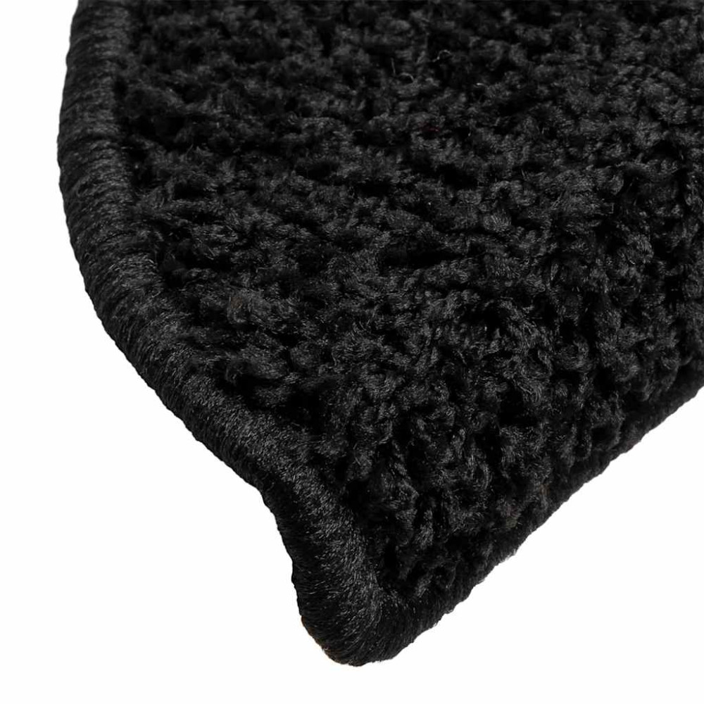 Produktbild för Trappmattor 30 st 56x17x3 cm svarta halvrunda