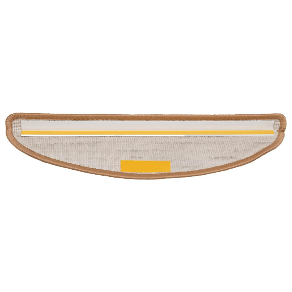 Produktbild för Trappmattor 30 st 56x17x3 cm beige halvrunda