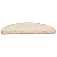 Produktbild för Trappmattor 30 st 56x17x3 cm krämfärgade halvrunda