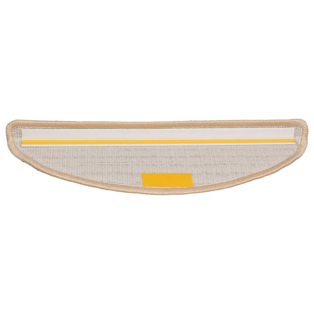 Produktbild för Trappmattor 30 st 56x17x3 cm krämfärgade halvrunda