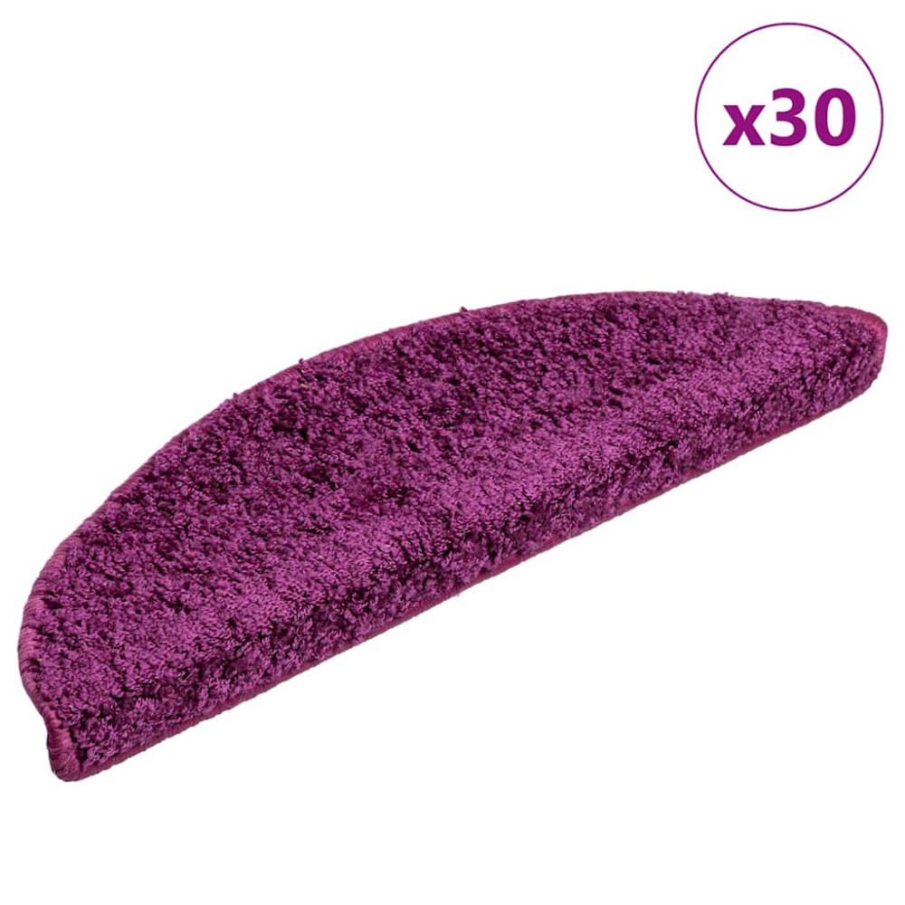 Produktbild för Trappmattor 30 st 56x17x3 cm violett halvrunda