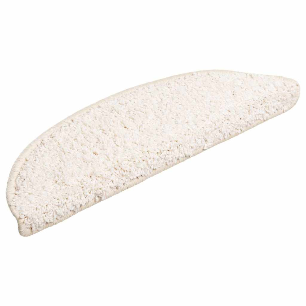 Produktbild för Trappmattor 30 st 56x17x3 cm vita halvrunda