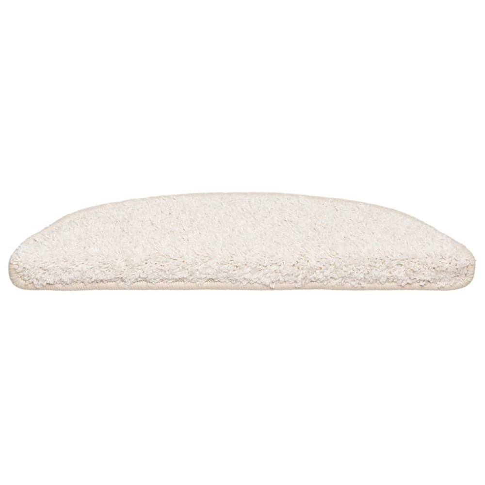 Produktbild för Trappmattor 30 st 56x17x3 cm vita halvrunda