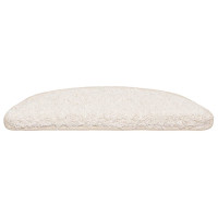 Produktbild för Trappmattor 30 st 56x17x3 cm vita halvrunda