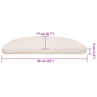 Produktbild för Trappmattor 30 st 56x17x3 cm vita halvrunda