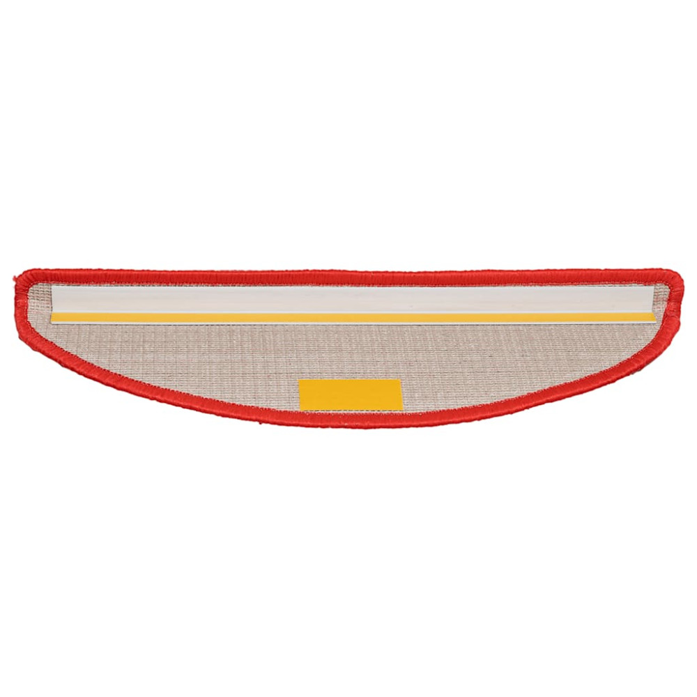 Produktbild för Trappmattor 30 st 56x17x3 cm röda halvrunda