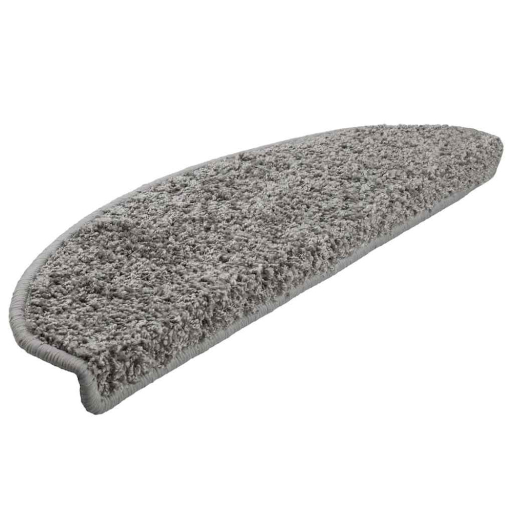 Produktbild för Trappmattor 30 st 65x21x4 cm grå halvrunda stora