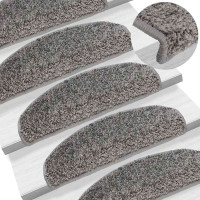Produktbild för Trappmattor 30 st 65x21x4 cm grå halvrunda stora