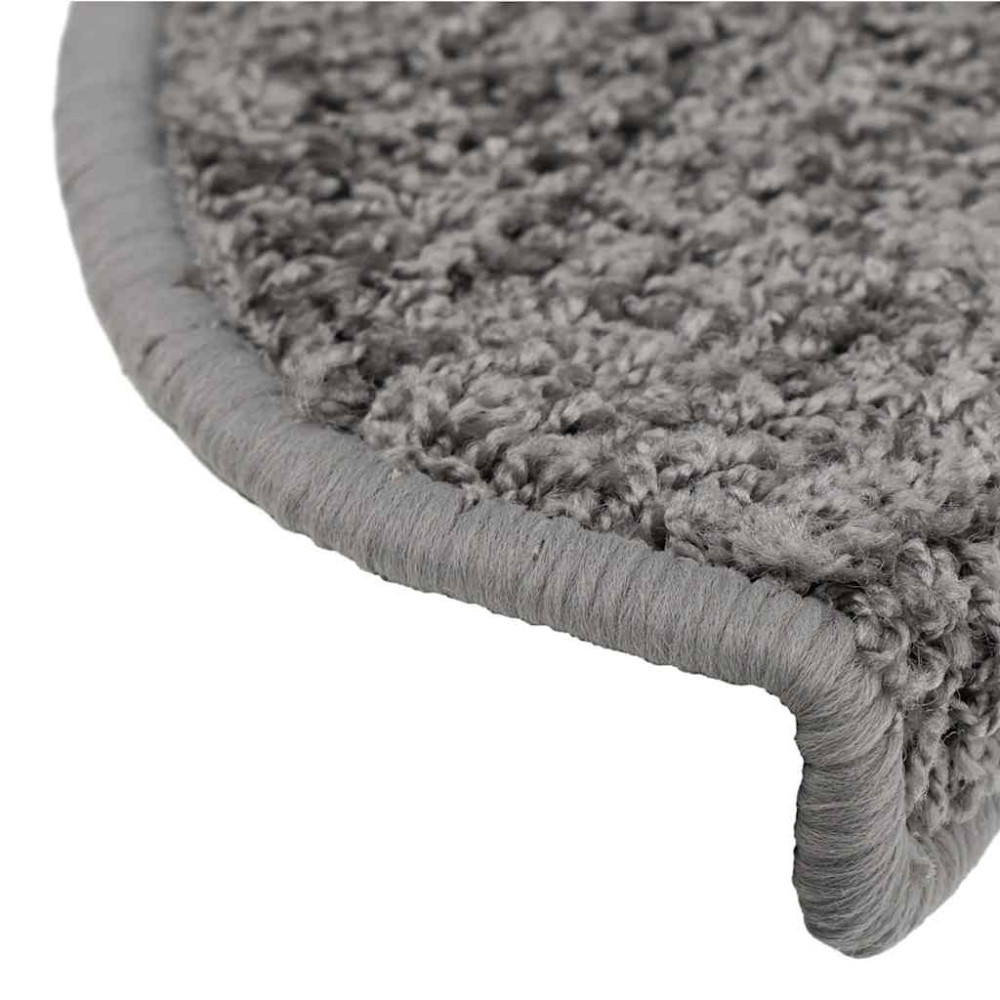 Produktbild för Trappmattor 30 st 65x21x4 cm grå halvrunda stora