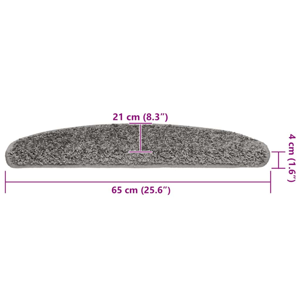 Produktbild för Trappmattor 30 st 65x21x4 cm grå halvrunda stora