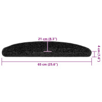 Produktbild för Trappmattor 30 st 65x21x4 cm svarta halvrunda stora