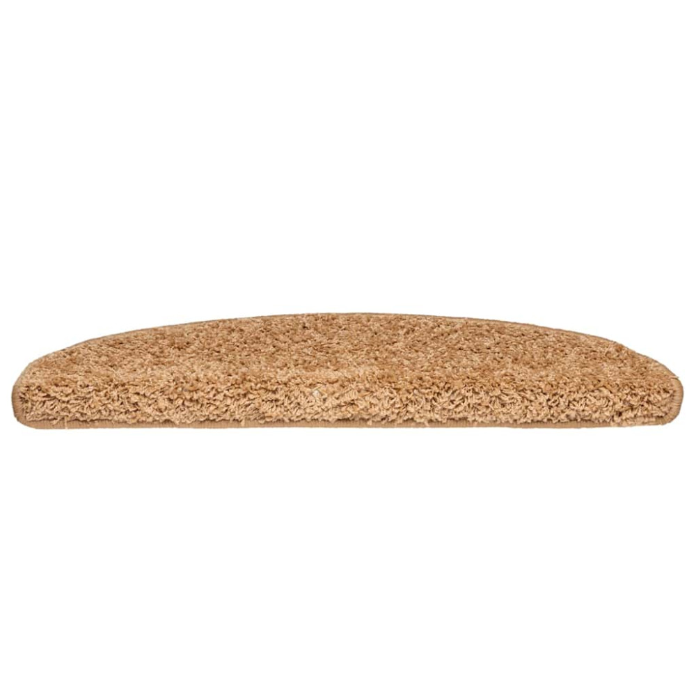 Produktbild för Trappmattor 30 st 65x21x4 cm beige halvrunda stora