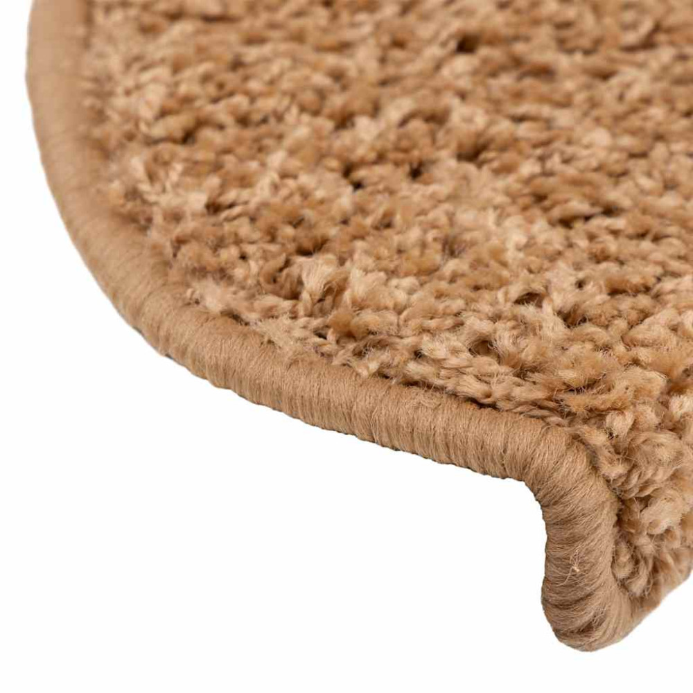 Produktbild för Trappmattor 30 st 65x21x4 cm beige halvrunda stora