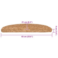 Produktbild för Trappmattor 30 st 65x21x4 cm beige halvrunda stora