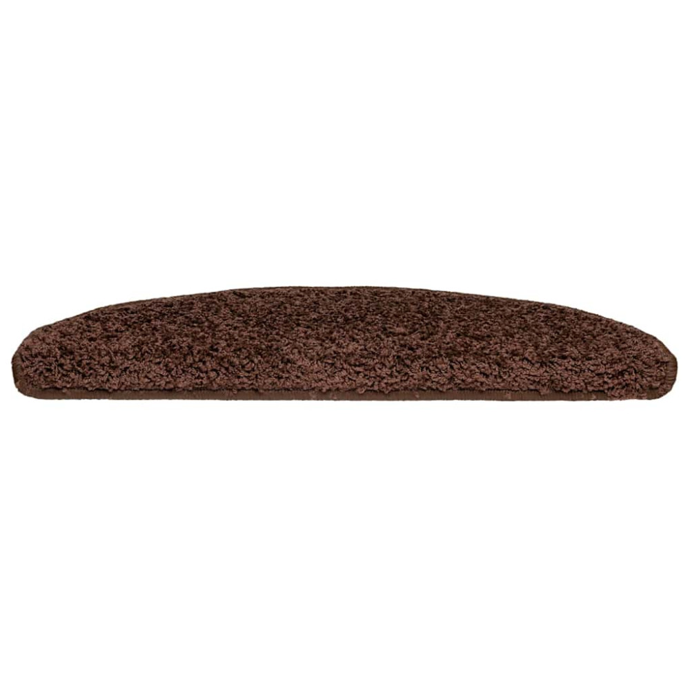 Produktbild för Trappmattor 30 st 65x21x4 cm bruna halvrunda stora