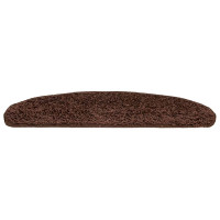 Produktbild för Trappmattor 30 st 65x21x4 cm bruna halvrunda stora