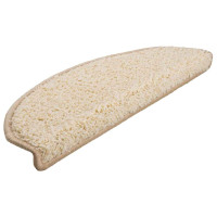 Produktbild för Trappmattor 30 st 65x21x4 cm krämfärgade halvrunda stora