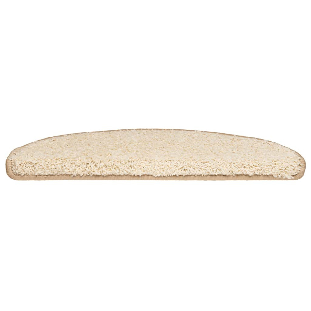 Produktbild för Trappmattor 30 st 65x21x4 cm krämfärgade halvrunda stora