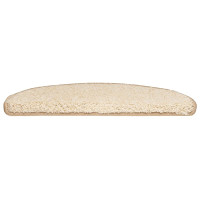 Produktbild för Trappmattor 30 st 65x21x4 cm krämfärgade halvrunda stora