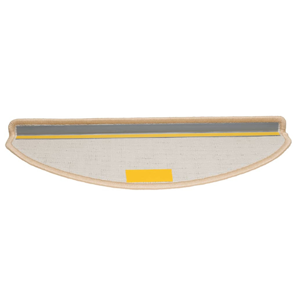 Produktbild för Trappmattor 30 st 65x21x4 cm krämfärgade halvrunda stora