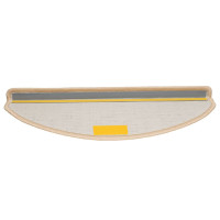 Produktbild för Trappmattor 30 st 65x21x4 cm krämfärgade halvrunda stora