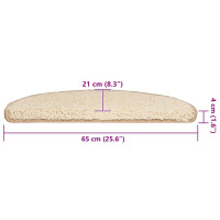Produktbild för Trappmattor 30 st 65x21x4 cm krämfärgade halvrunda stora