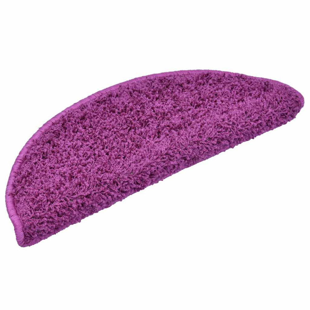 Produktbild för Trappmattor 30 st 65x21x4 cm violett halvrunda stora