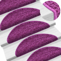 Produktbild för Trappmattor 30 st 65x21x4 cm violett halvrunda stora