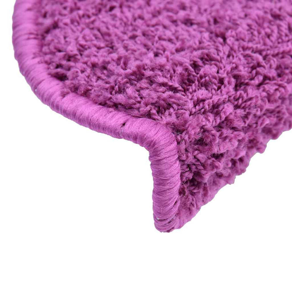 Produktbild för Trappmattor 30 st 65x21x4 cm violett halvrunda stora