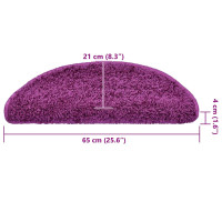 Produktbild för Trappmattor 30 st 65x21x4 cm violett halvrunda stora