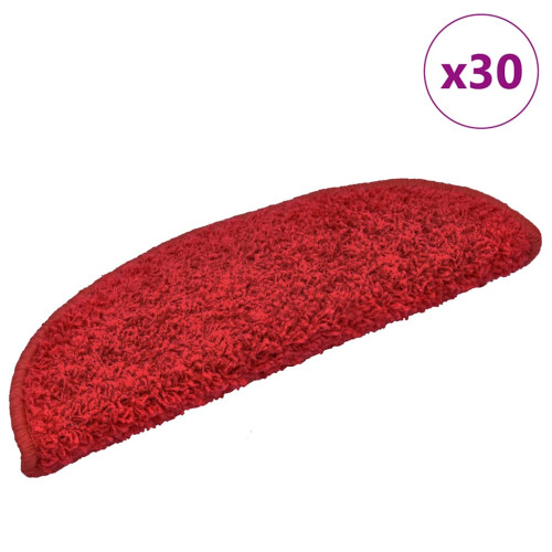 vidaXL Trappmattor 30 st 65x21x4 cm röda halvrunda stora