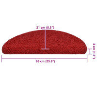 Produktbild för Trappmattor 30 st 65x21x4 cm röda halvrunda stora