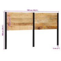 Produktbild för Sänggavel 180 cm massivt trä, mango och järn