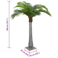 Produktbild för Konstgjord palm 15 blad 200 cm grön