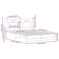 Produktbild för Sängram utan madrass rökfärgad ek 150x200 cm konstruerad trä