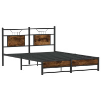 Produktbild för Sängram utan madrass rökfärgad ek 150x200 cm konstruerad trä