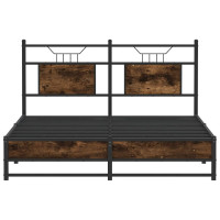 Produktbild för Sängram utan madrass rökfärgad ek 150x200 cm konstruerad trä
