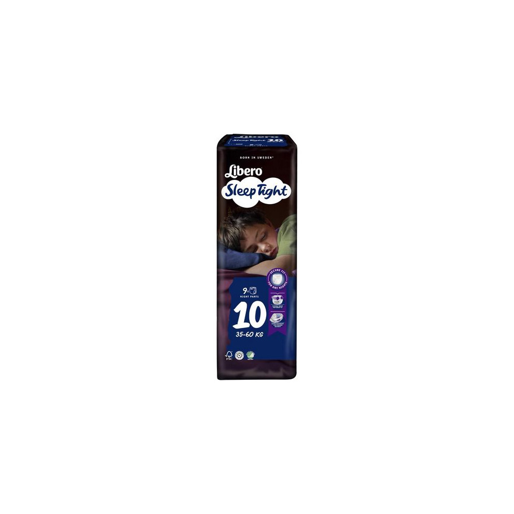 Produktbild för Blöja LIBERO SleepTight S10 35-60kg 9/fp