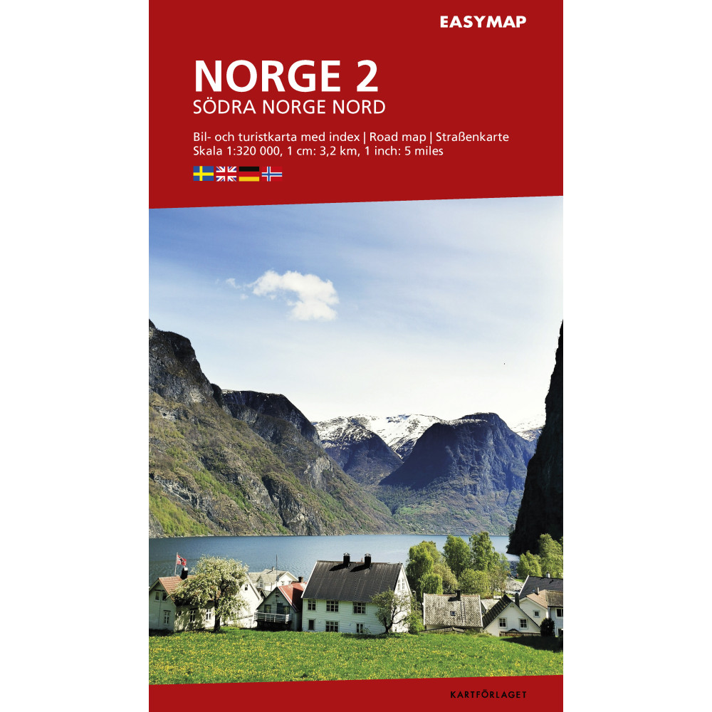 Produktbild för Södra Norge 2 nord EasyMap, 1:320 000