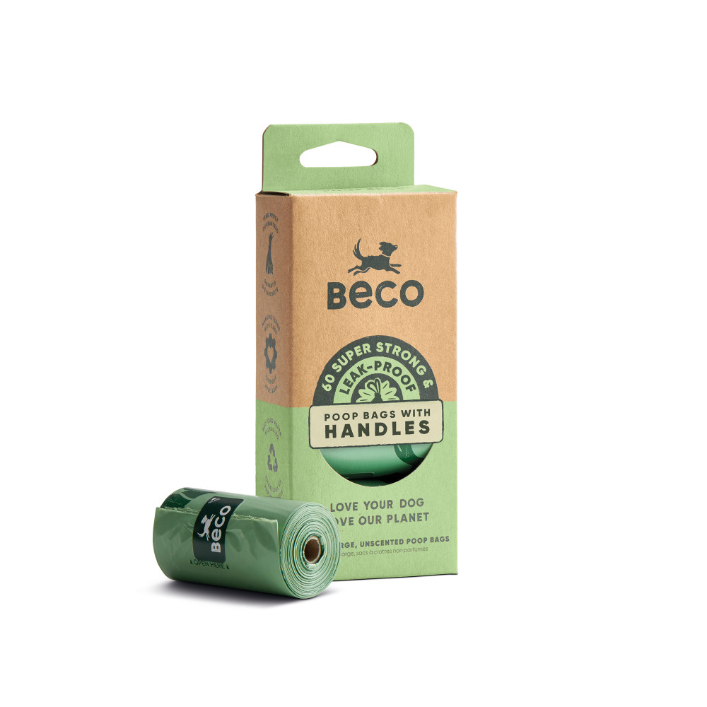 Produktbild för Bajspåse 60-pack (4X15st) med knythandtag Beco 4x15st