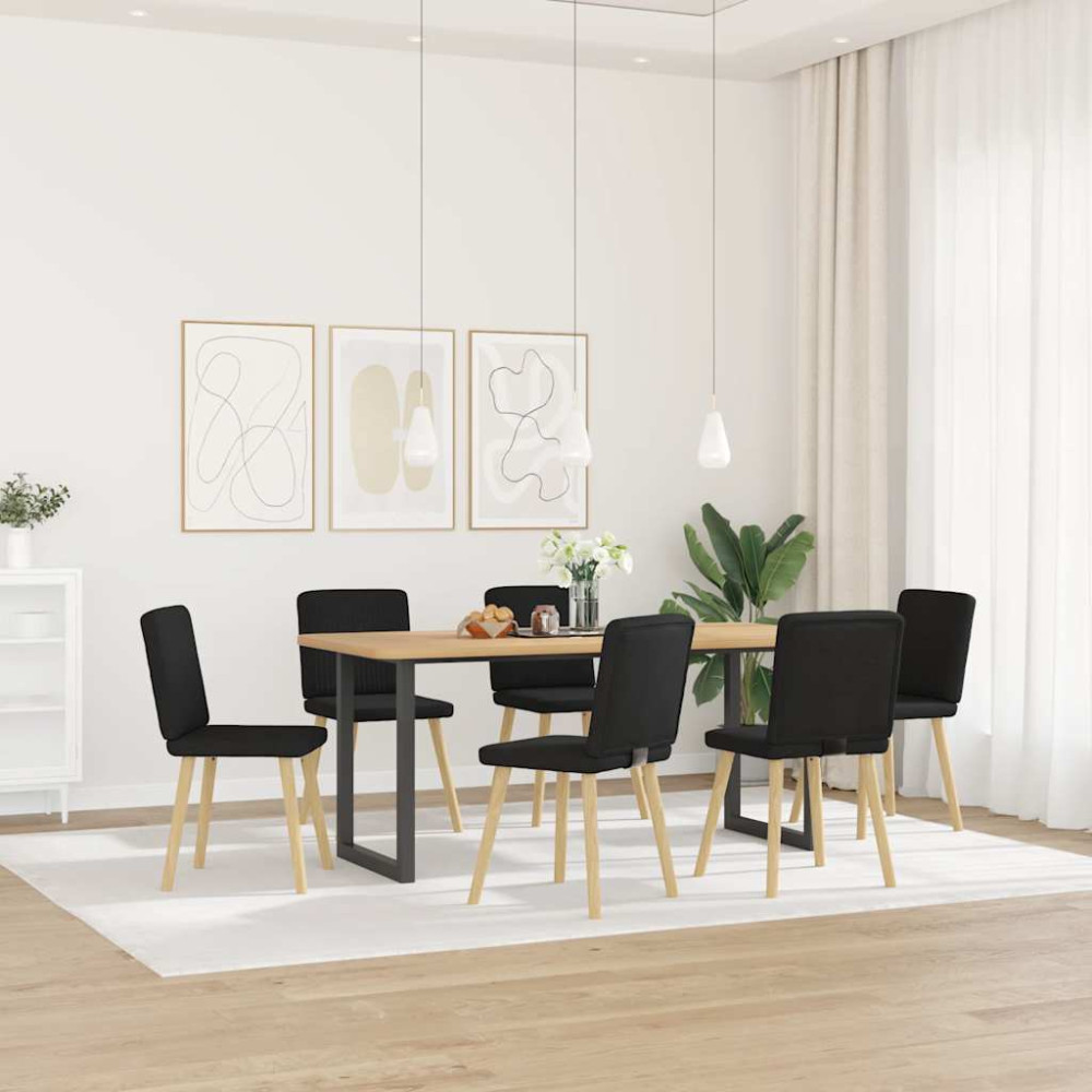 Produktbild för Matstolar 6 st svart tyg