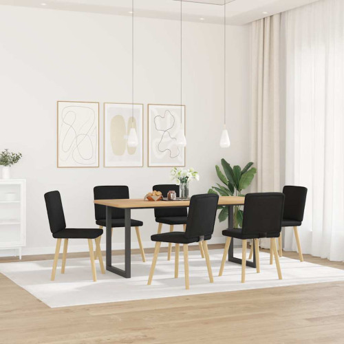 vidaXL Matstolar 6 st svart tyg